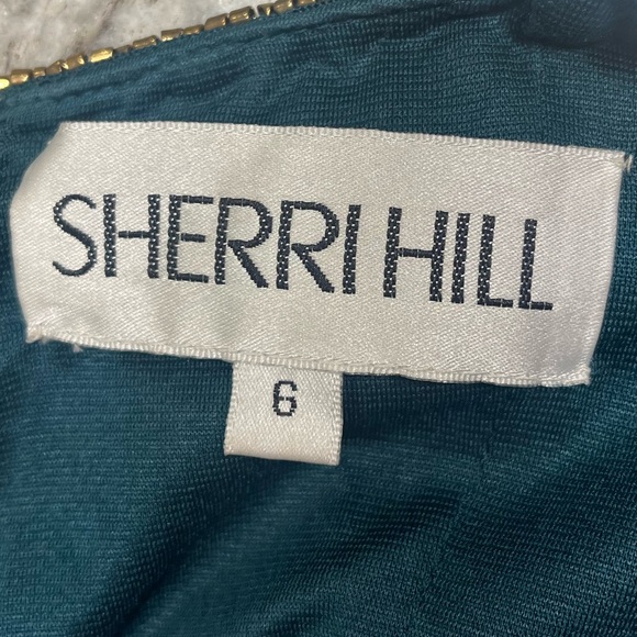 Sherri Hill Green Fringe Sequin Cocktail Dress - Picture 6 of 6